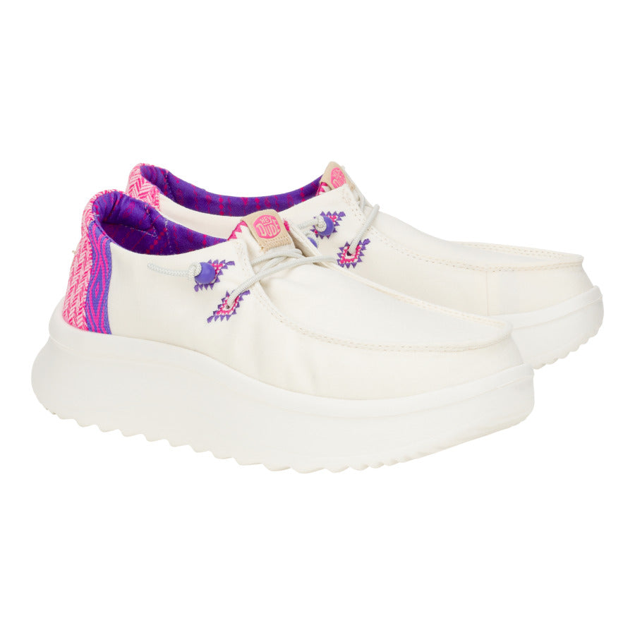 Wendy Peak Chambray Woven - White/Pink - Image 3