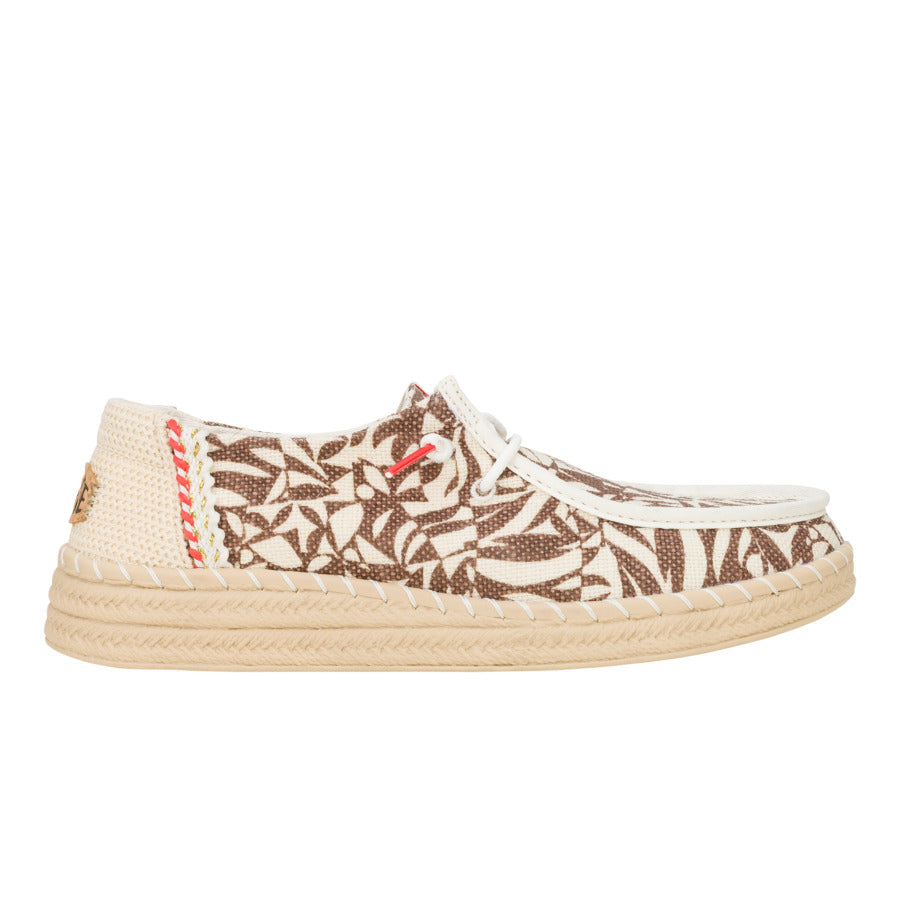 Wendy Espadrille Retro Palm - Downtown Brown/Egret - Image 8